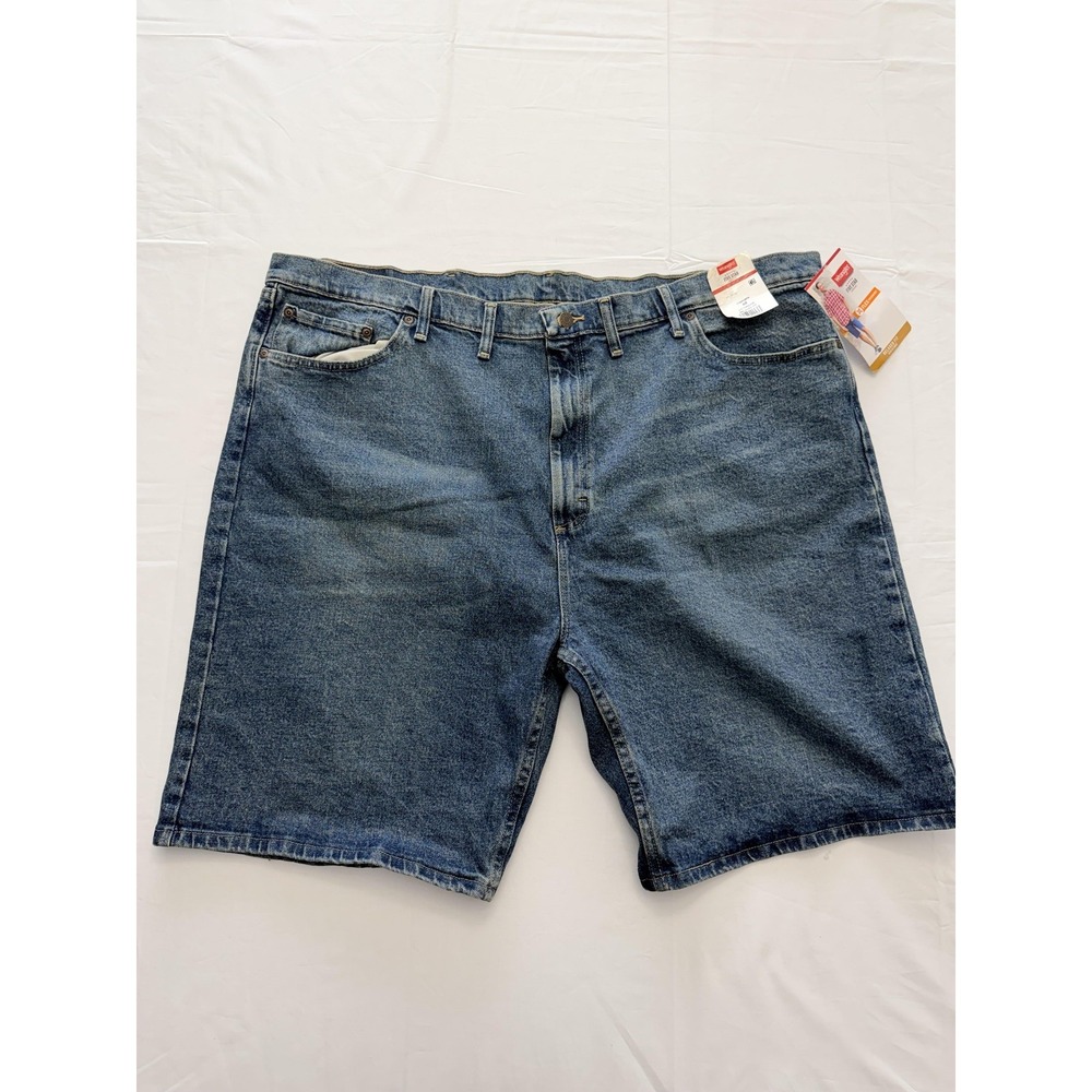Wrangler Five Star Shorts Mens 48 Blue Denim Relaxed Stretch Bermuda 10 Inseam